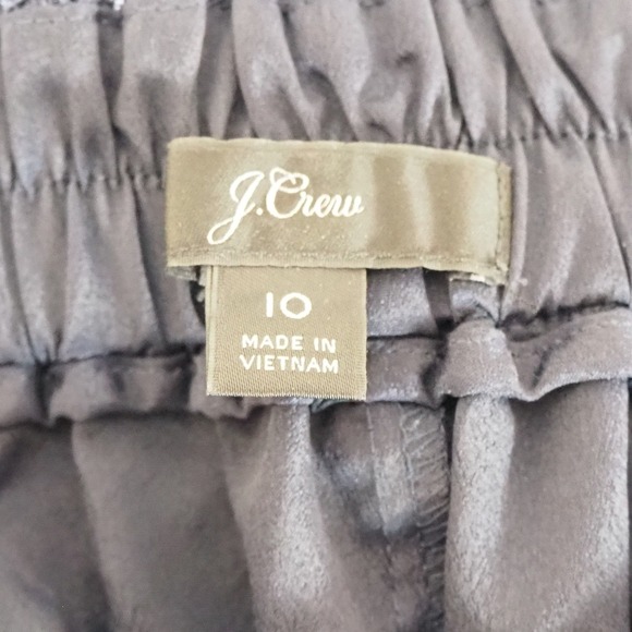 J. Crew Peyton High-Rise Pull-On Wide-Leg Pants Navy Metallic Lace Size 10 - Picture 4 of 11